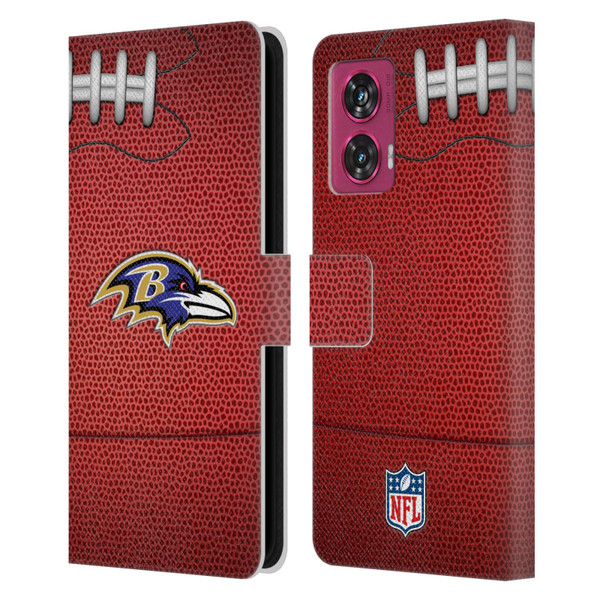 NFL Baltimore Ravens Graphics Football Leather Book Wallet Case Cover For Motorola Edge 50 Fusion