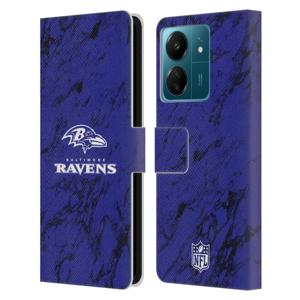 NFL Baltimore Ravens Graphics Coloured Marble Leather Book Wallet Case Cover For Xiaomi Redmi 13C 4G