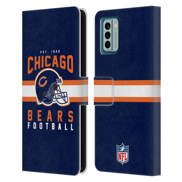 NFL Chicago Bears Graphics Helmet Typography Leather Book Wallet Case Cover For Nokia G42