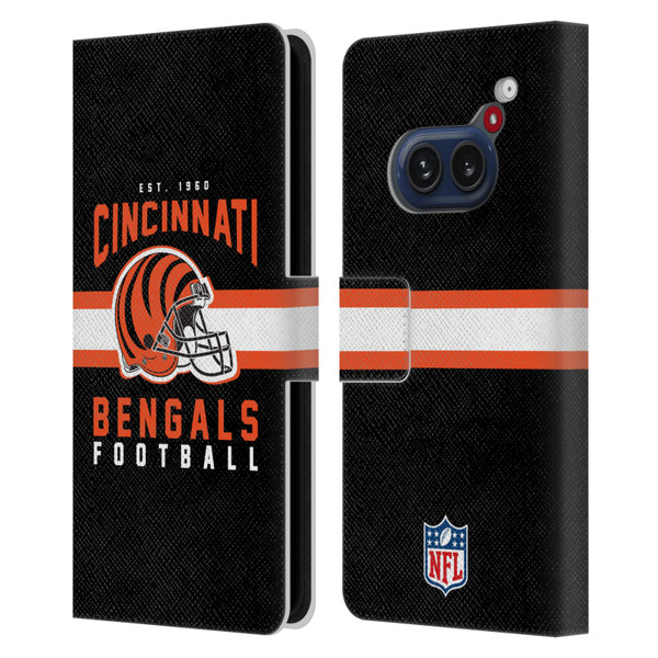 NFL Cincinnati Bengals Graphics Helmet Typography Leather Book Wallet Case Cover For Nothing Phone (2a)