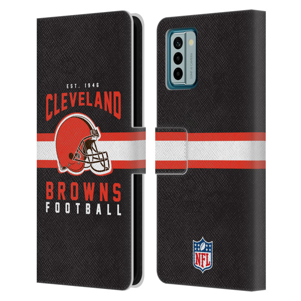 NFL Cleveland Browns Graphics Helmet Typography Leather Book Wallet Case Cover For Nokia G42