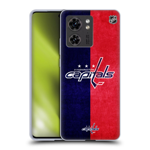 NHL Washington Capitals Half Distressed Soft Gel Case for Motorola Edge (2023)