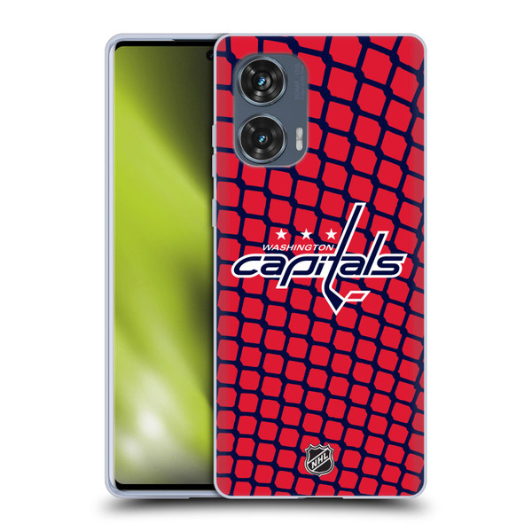 NHL Washington Capitals Net Pattern Soft Gel Case for Motorola Edge 50 Fusion