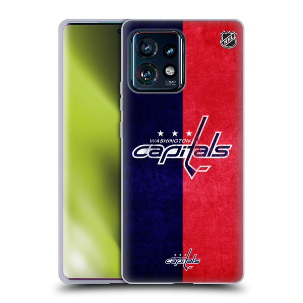 NHL Washington Capitals Half Distressed Soft Gel Case for Motorola Edge Plus 2023