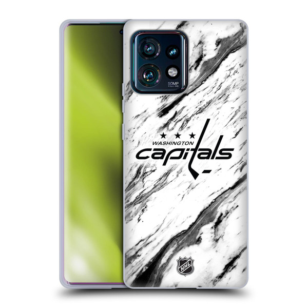 NHL Washington Capitals Marble Soft Gel Case for Motorola Edge Plus 2023