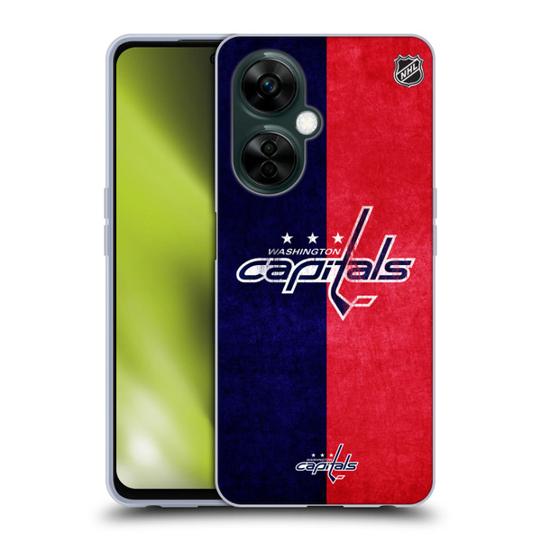 NHL Washington Capitals Half Distressed Soft Gel Case for OnePlus Nord N30