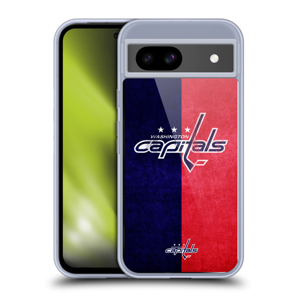 NHL Washington Capitals Half Distressed Soft Gel Case for Google Pixel 8a