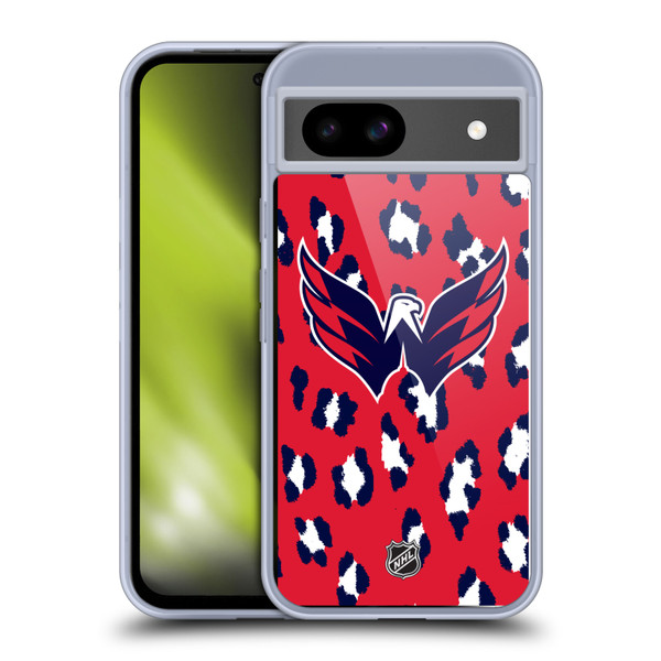 NHL Washington Capitals Leopard Pattern Soft Gel Case for Google Pixel 8a