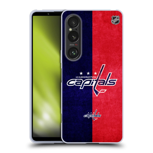 NHL Washington Capitals Half Distressed Soft Gel Case for Sony Xperia 1 VI 5G