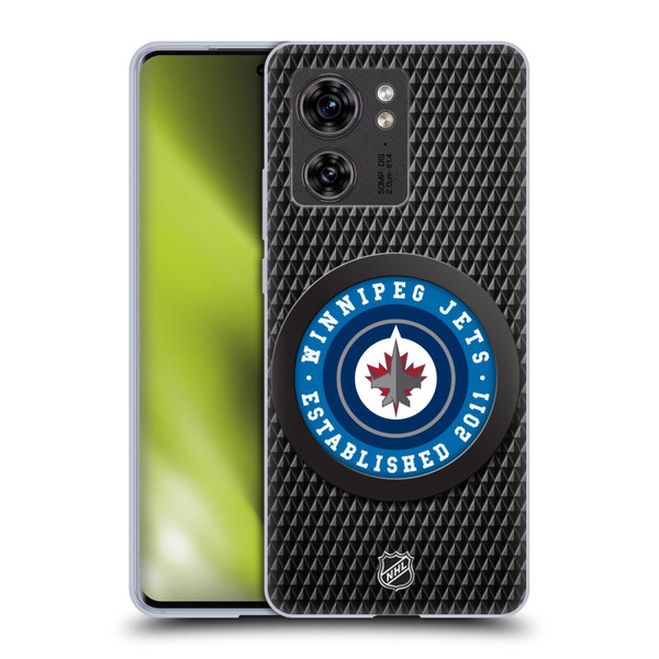 NHL Winnipeg Jets Puck Texture Soft Gel Case for Motorola Edge (2023)