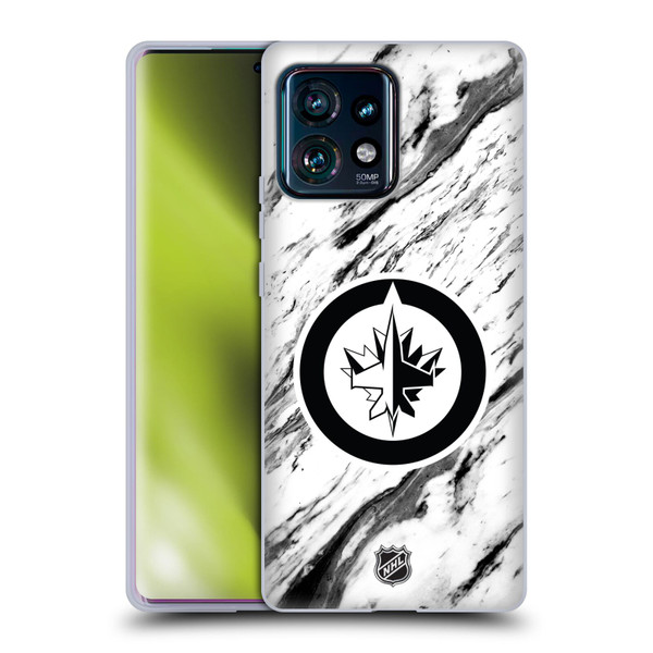 NHL Winnipeg Jets Marble Soft Gel Case for Motorola Edge Plus 2023