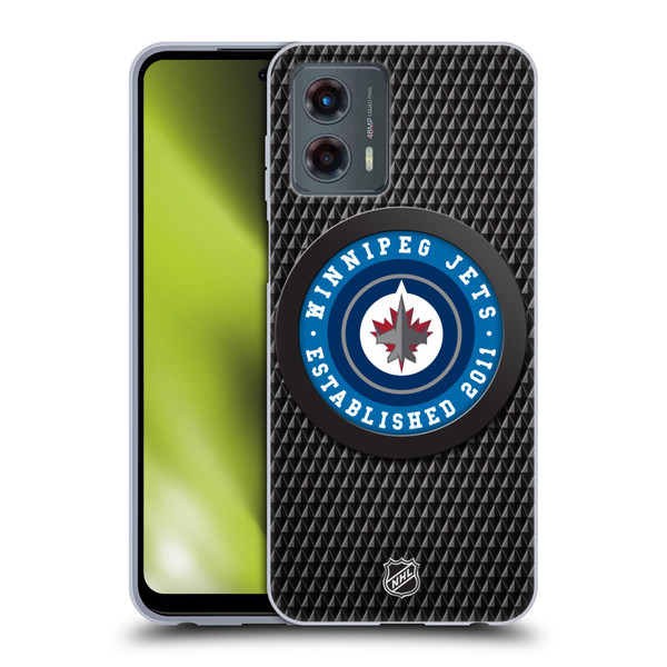 NHL Winnipeg Jets Puck Texture Soft Gel Case for Motorola Moto G (2023)