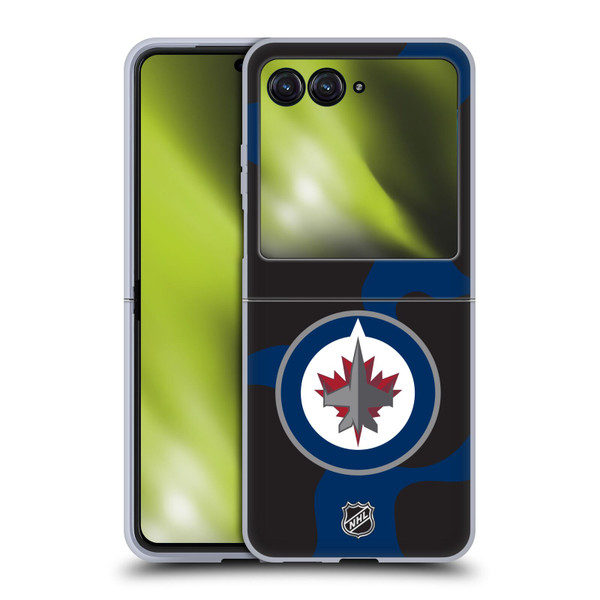NHL Winnipeg Jets Cow Pattern Soft Gel Case for Motorola Razr 40 Ultra / Razr+ 2023