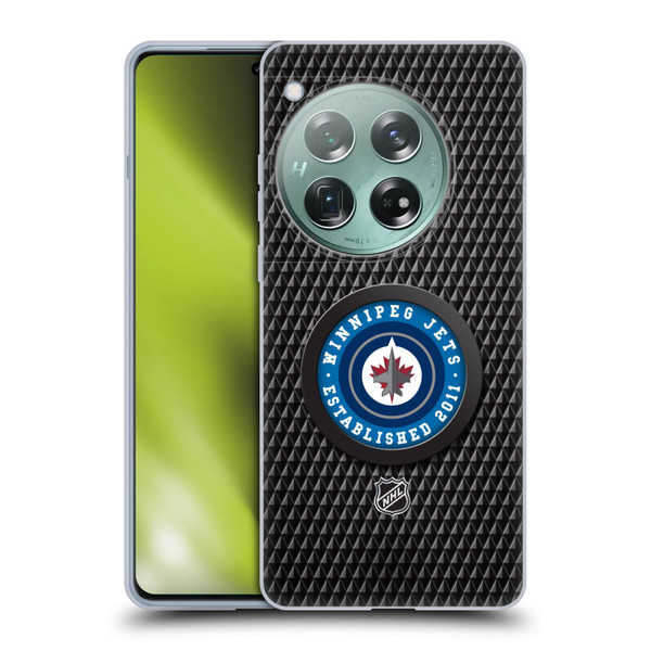 NHL Winnipeg Jets Puck Texture Soft Gel Case for OnePlus 12