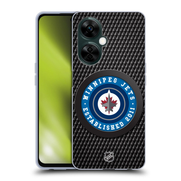 NHL Winnipeg Jets Puck Texture Soft Gel Case for OnePlus Nord N30