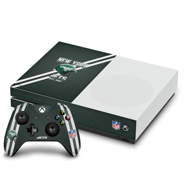 NFL Team 2 New York Jets Vinyl Sticker Skin Decal Cover for Microsoft One S Console & Controller