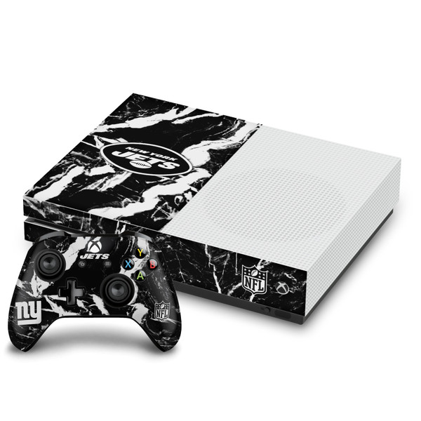 NFL New York Jets Marble Vinyl Sticker Skin Decal Cover for Microsoft One S Console & Controller