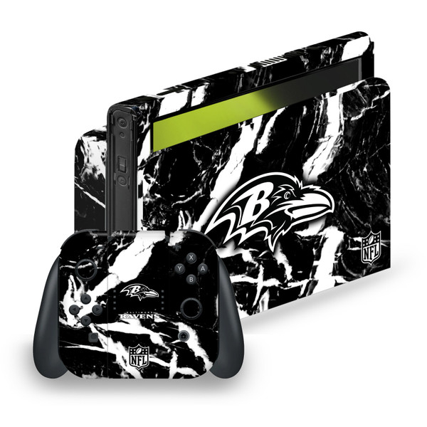 NFL Baltimore Ravens Marble Vinyl Sticker Skin Decal Cover for Nintendo Switch OLED Bundle