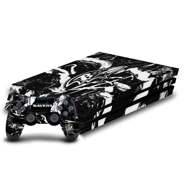 NFL Baltimore Ravens Marble Vinyl Sticker Skin Decal Cover for Sony PS4 Pro Bundle