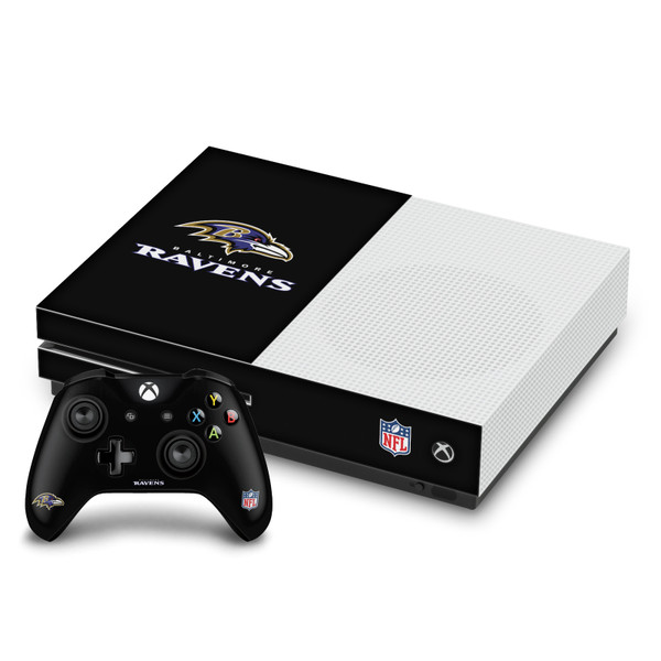 NFL Baltimore Ravens Plain Vinyl Sticker Skin Decal Cover for Microsoft One S Console & Controller