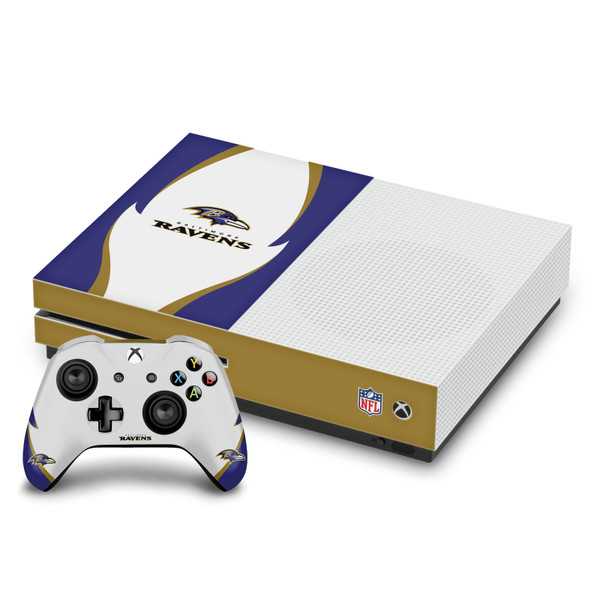 NFL Baltimore Ravens Side Details Vinyl Sticker Skin Decal Cover for Microsoft One S Console & Controller