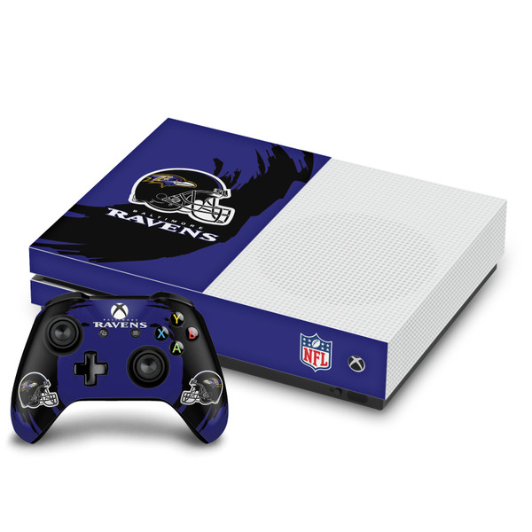 NFL Baltimore Ravens Sweep Stroke Vinyl Sticker Skin Decal Cover for Microsoft One S Console & Controller