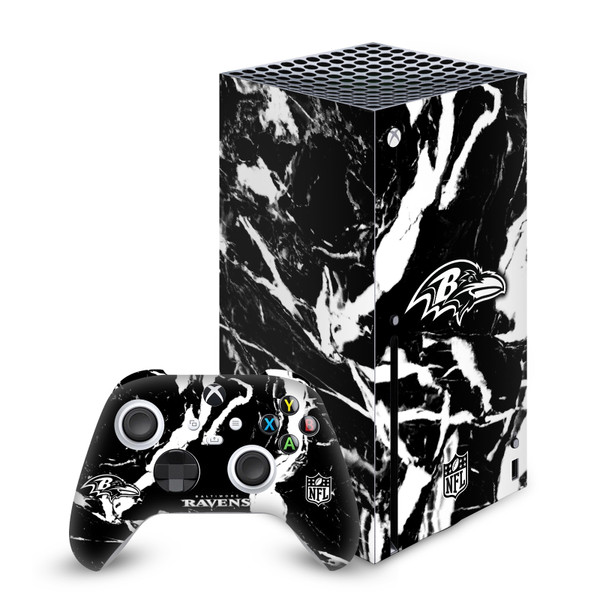 NFL Baltimore Ravens Marble Vinyl Sticker Skin Decal Cover for Microsoft Series X Console & Controller