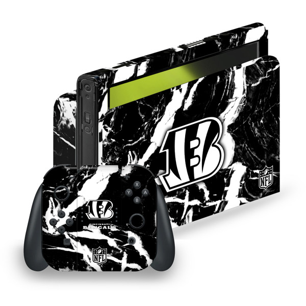 NFL Cincinnati Bengals Marble Vinyl Sticker Skin Decal Cover for Nintendo Switch OLED Bundle