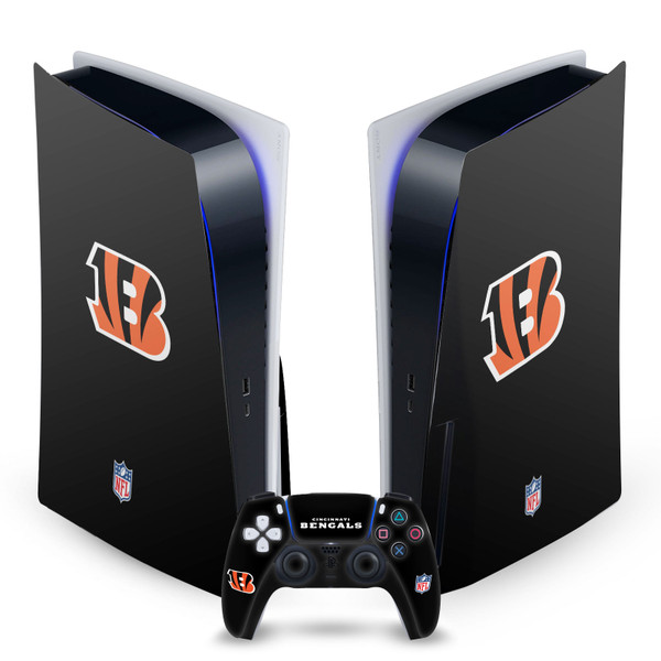 NFL Cincinnati Bengals Plain Vinyl Sticker Skin Decal Cover for Sony PS5 Disc Edition Bundle