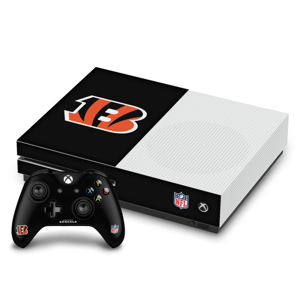 NFL Cincinnati Bengals Plain Vinyl Sticker Skin Decal Cover for Microsoft One S Console & Controller