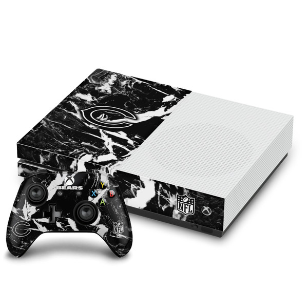 NFL Chicago Bears Marble Vinyl Sticker Skin Decal Cover for Microsoft One S Console & Controller
