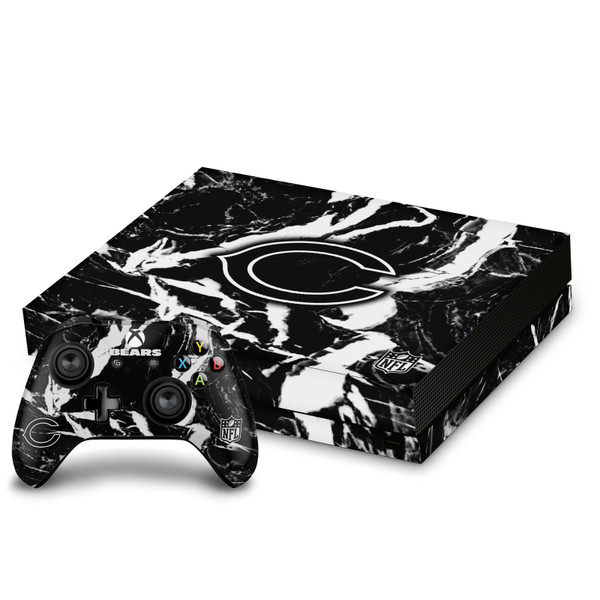 NFL Chicago Bears Marble Vinyl Sticker Skin Decal Cover for Microsoft Xbox One X Bundle