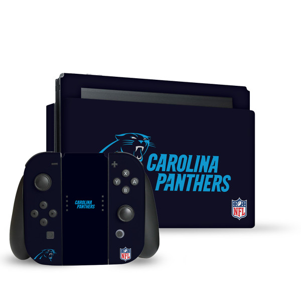 NFL Carolina Panthers Plain Vinyl Sticker Skin Decal Cover for Nintendo Switch Bundle