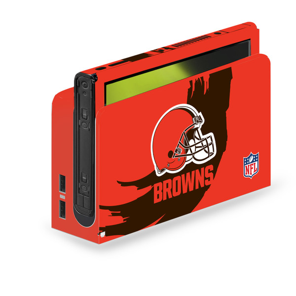 NFL Cleveland Browns Sweep Stroke Vinyl Sticker Skin Decal Cover for Nintendo Switch OLED Bundle