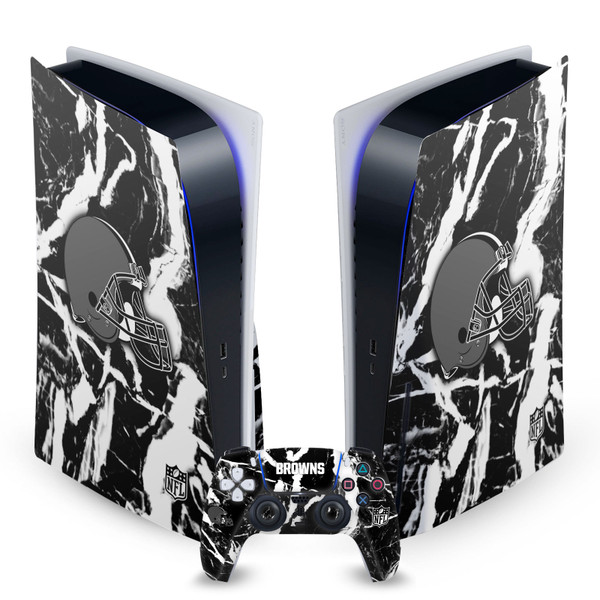 NFL Cleveland Browns Marble Vinyl Sticker Skin Decal Cover for Sony PS5 Disc Edition Bundle