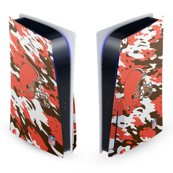 NFL Cleveland Browns Camou Vinyl Sticker Skin Decal Cover for Sony PS5 Disc Edition Console
