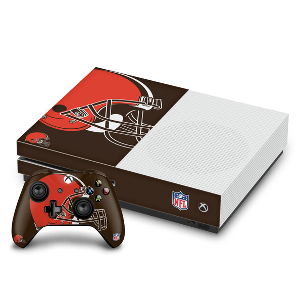 NFL Cleveland Browns Oversize Vinyl Sticker Skin Decal Cover for Microsoft One S Console & Controller