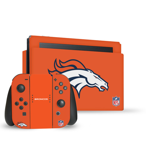 NFL Denver Broncos Plain Vinyl Sticker Skin Decal Cover for Nintendo Switch Bundle