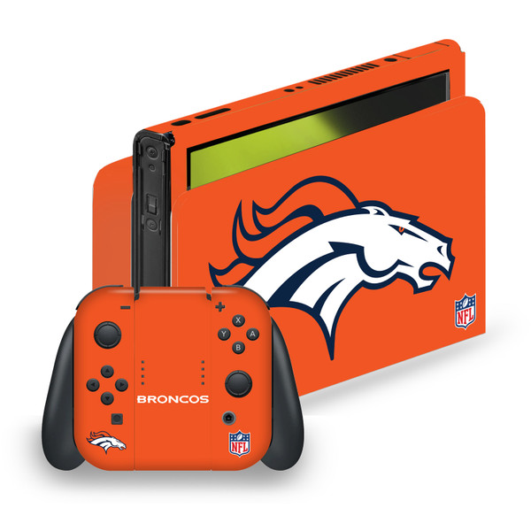 NFL Denver Broncos Plain Vinyl Sticker Skin Decal Cover for Nintendo Switch OLED Bundle