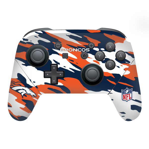 NFL Denver Broncos Camou Vinyl Sticker Skin Decal Cover for Nintendo Switch Pro Controller