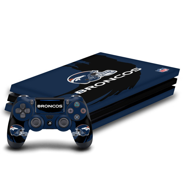 NFL Denver Broncos Sweep Stroke Vinyl Sticker Skin Decal Cover for Sony PS4 Pro Bundle