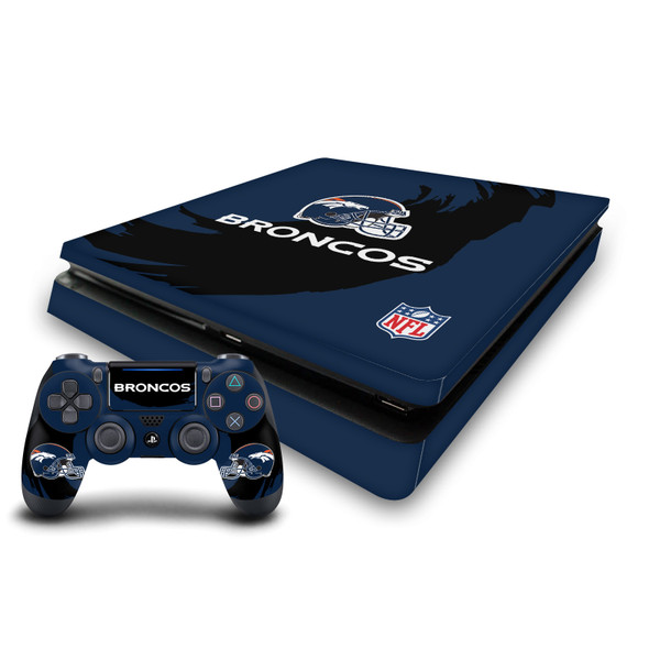 NFL Denver Broncos Sweep Stroke Vinyl Sticker Skin Decal Cover for Sony PS4 Slim Console & Controller
