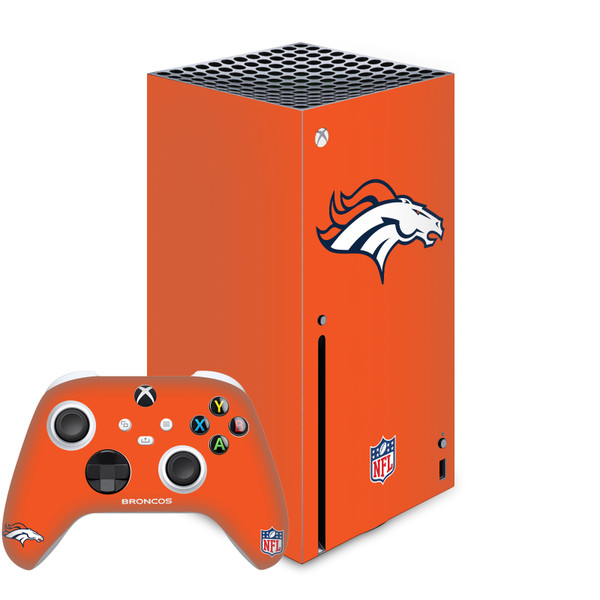 NFL Denver Broncos Plain Vinyl Sticker Skin Decal Cover for Microsoft Series X Console & Controller