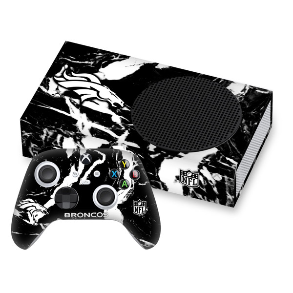 NFL Denver Broncos Marble Vinyl Sticker Skin Decal Cover for Microsoft Series S Console & Controller
