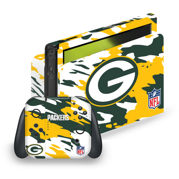 NFL Green Bay Packers Camou Vinyl Sticker Skin Decal Cover for Nintendo Switch OLED Bundle