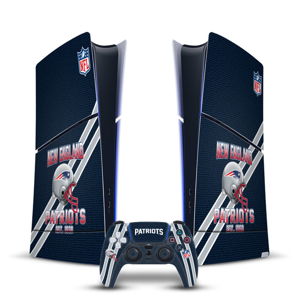 NFL Team 2 New England Patriots Vinyl Sticker Skin Decal Cover for Sony PS5 Slim Digital Edition Bundle