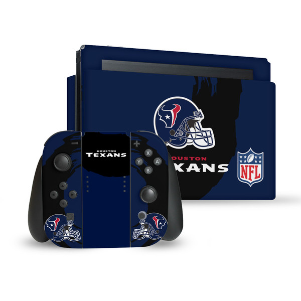 NFL Houston Texans Sweep Stroke Vinyl Sticker Skin Decal Cover for Nintendo Switch Bundle