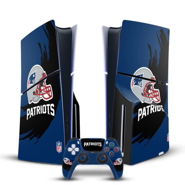 NFL New England Patriots Sweep Stroke Vinyl Sticker Skin Decal Cover for Sony PS5 Slim Disc Edition Bundle