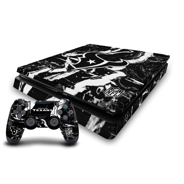 NFL Houston Texans Marble Vinyl Sticker Skin Decal Cover for Sony PS4 Slim Console & Controller
