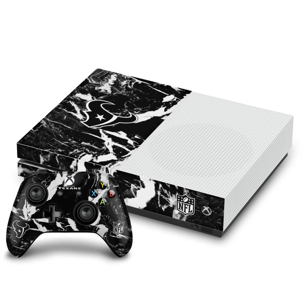 NFL Houston Texans Marble Vinyl Sticker Skin Decal Cover for Microsoft One S Console & Controller